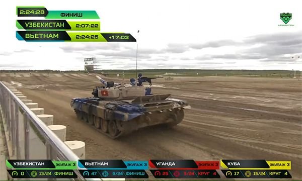 Vietnam won a silver medal in the tank race in Russia 0